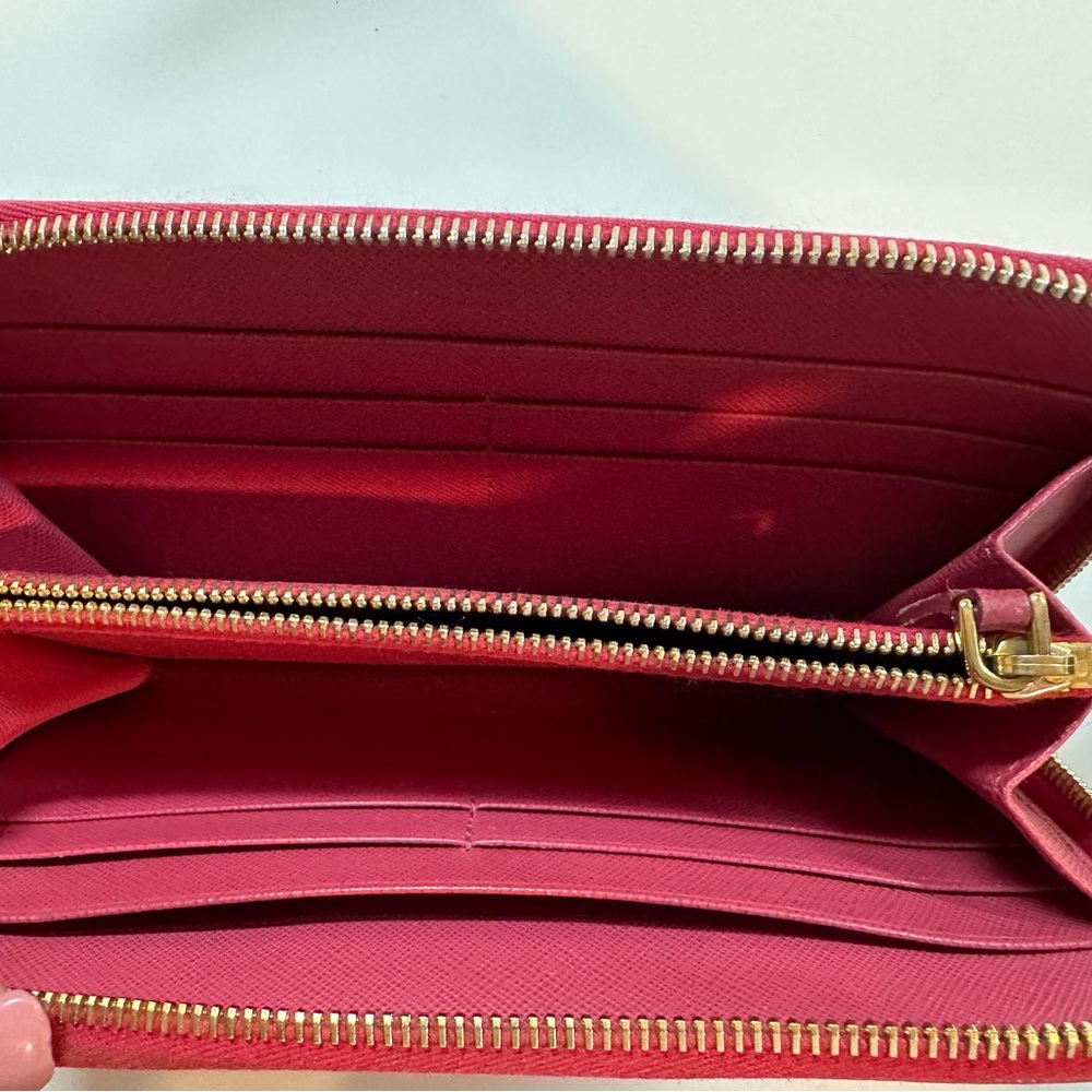 Prada Pink Saffiano Leather Zippy Wallet - Picture 5 of 6